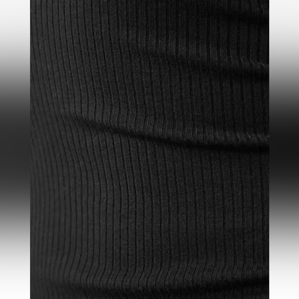 Reformation Black Kennedy Ribbed Contour Bodycon Short Sleeve T Shirt Mini Dress - Picture 12 of 12